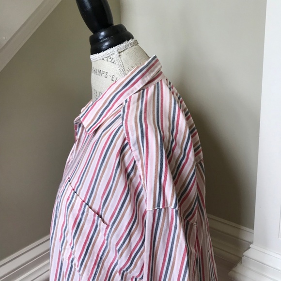 Xirena Jordy Button Down Top Shirt Womens Small Pink Blue Stripe Long Sleeve - Picture 9 of 11